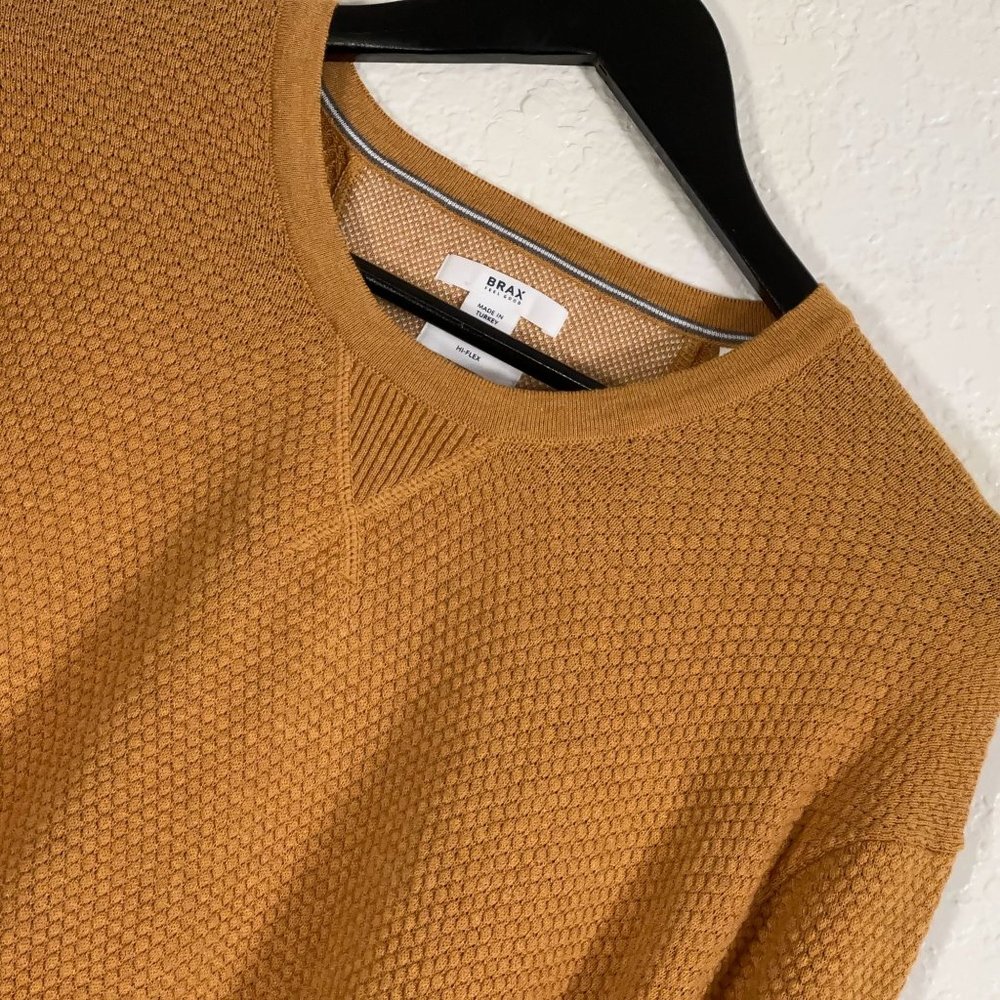 BRAX Rick Hi-Flex Honeycomb Knit Cotton Blend Crewneck Sweater Men's Size XXL